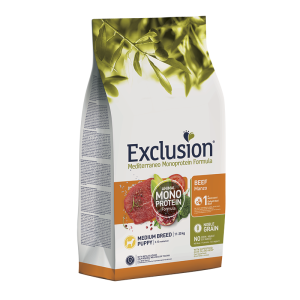 Exclusion Mediterraneo Mono Puppy Medium Manzo 12kg